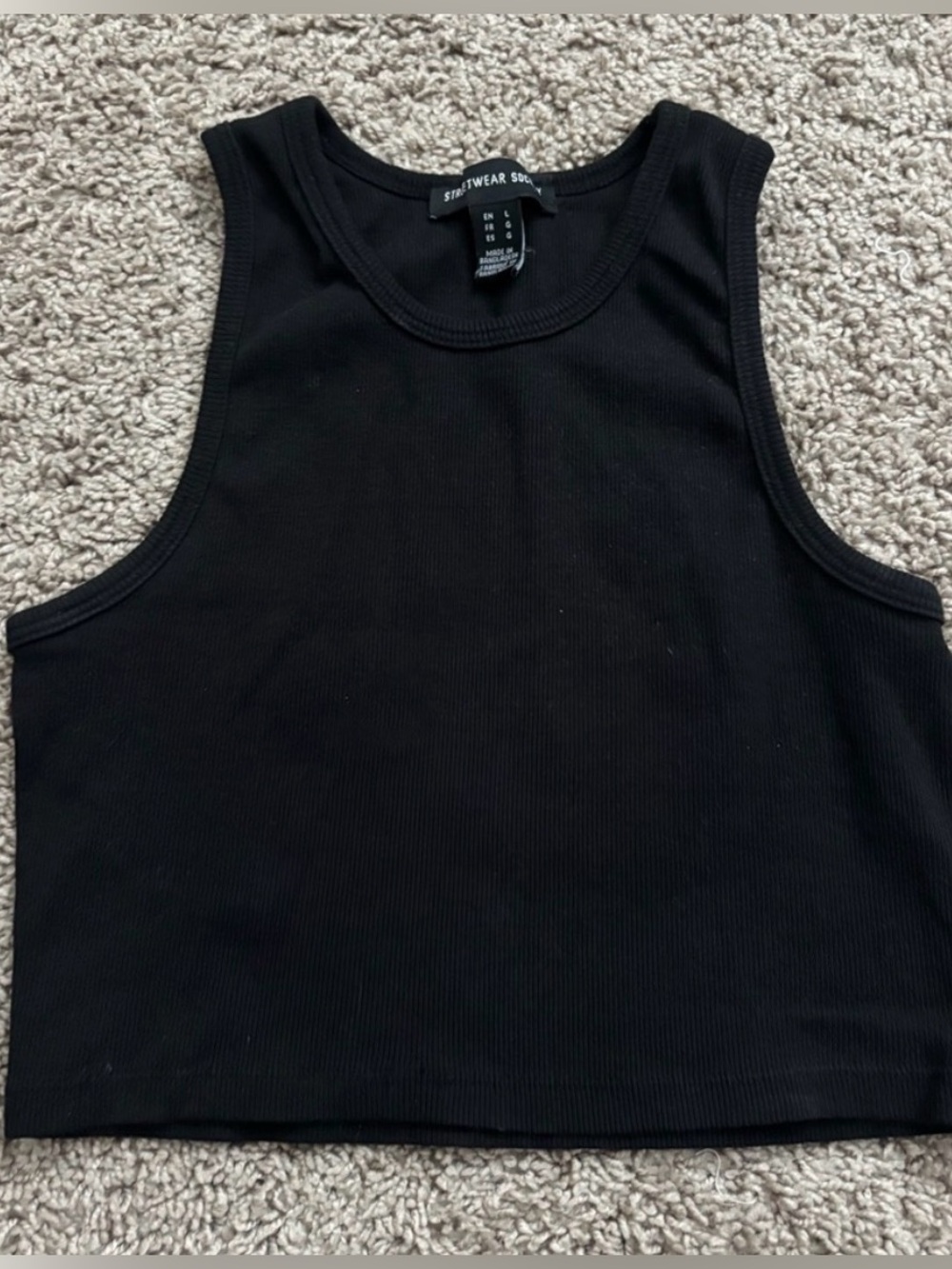 ‼️ 4 for $10 ‼️ Streetwear Society Black Ribbed Crop Tank